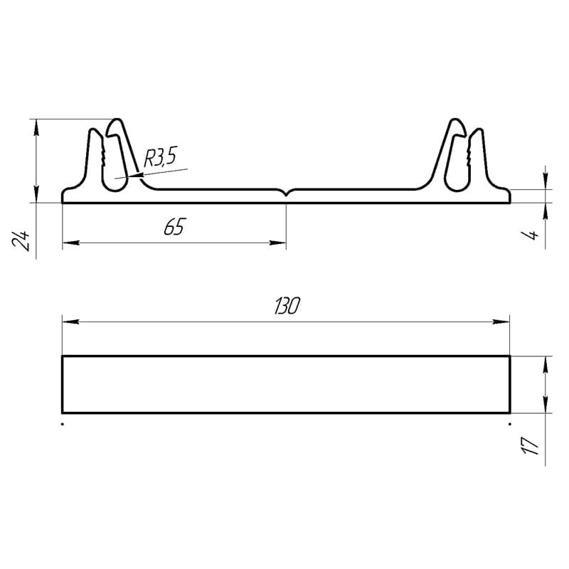 Зажим RX/K-2 для крепления греющего кабеля на карниз скатной кровли, ендова, 25 шт. REXANT 3