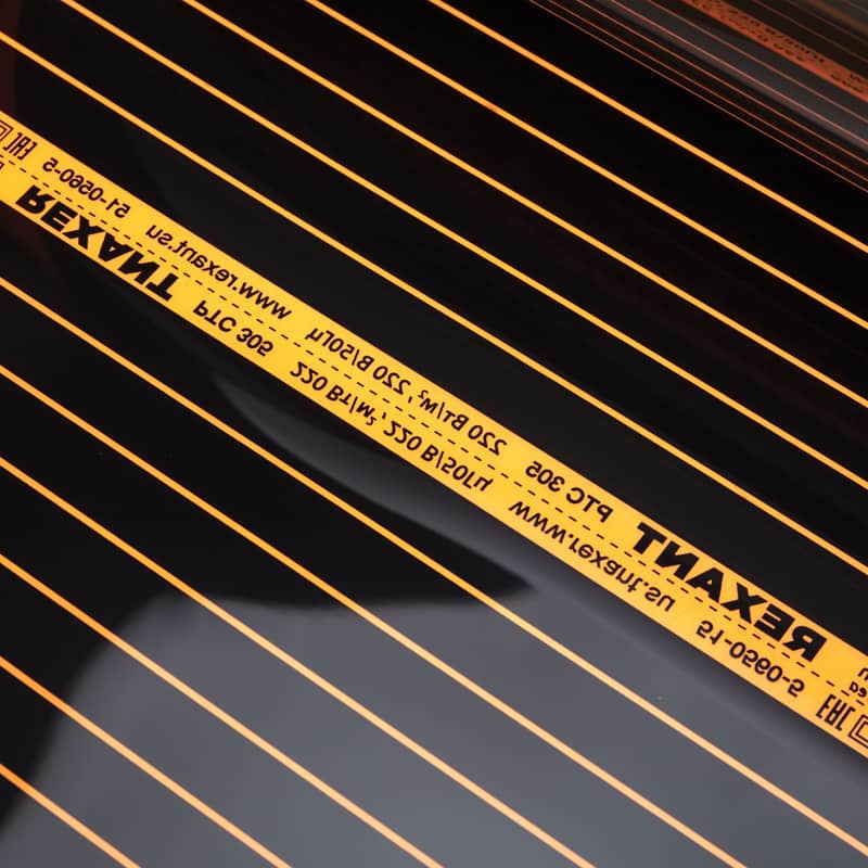 Пленочный теплый пол PTC 305 220Вт/м², ширина 50см, толщина 0,338мм (Рулон 150м) REXANT     4