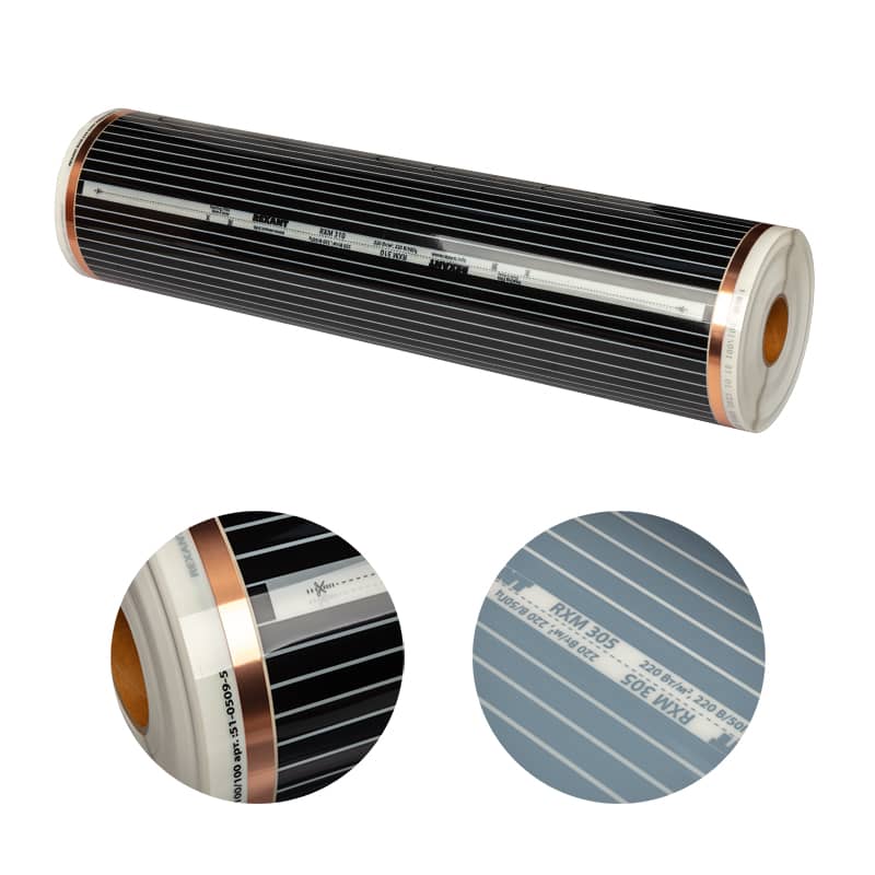 Пленочный теплый пол RXM 310 220Вт/м2, ширина100 см, толщина 0,338, (Рулон100м) REXANT 2