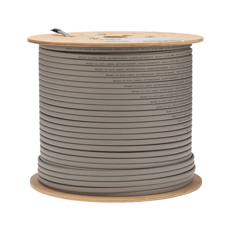 Кабель греющий (нагревательный) саморегулирующийся SRL24-2, неэкранированный, 24Вт/м, 0,9мм2/70м, бухта 300м REXANT 3