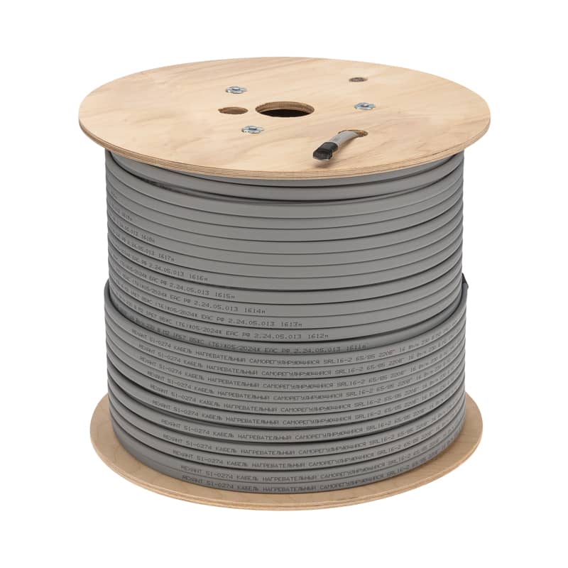 Кабель греющий (нагревательный) саморегулирующийся SRL16-2, неэкранированный, 16Вт/м, 0,9мм2/105м, бухта 300м REXANT 1