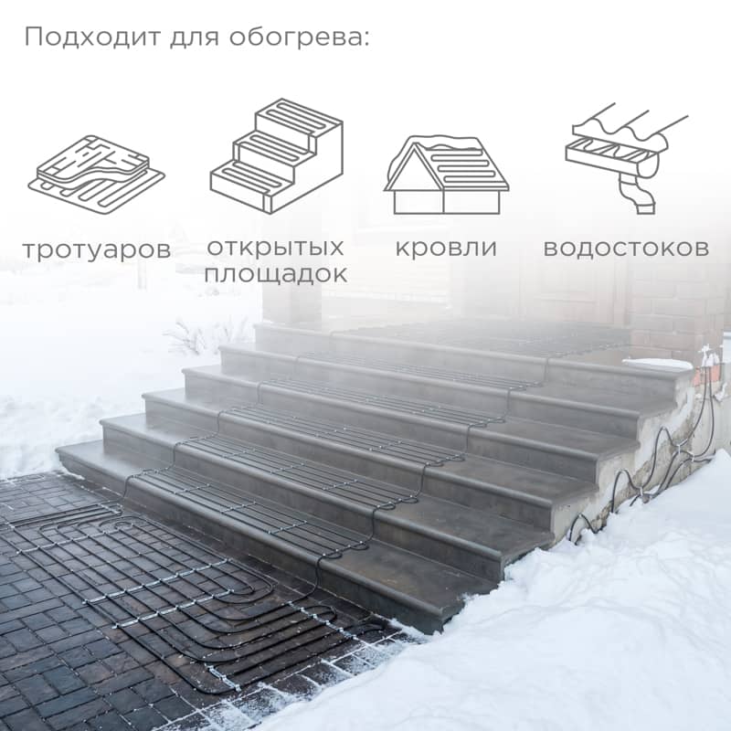 Кабель греющий для обогрева кровли, водостоков, площадок, ступеней ГРК-30-1920-64/64м REXANT 2