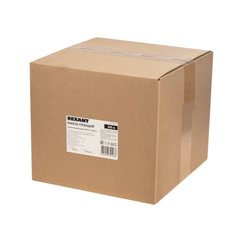 Кабель греющий (нагревательный) саморегулирующийся SRL16-2, неэкранированный, 16Вт/м, 0,9мм2/105м, бухта 300м REXANT 5
