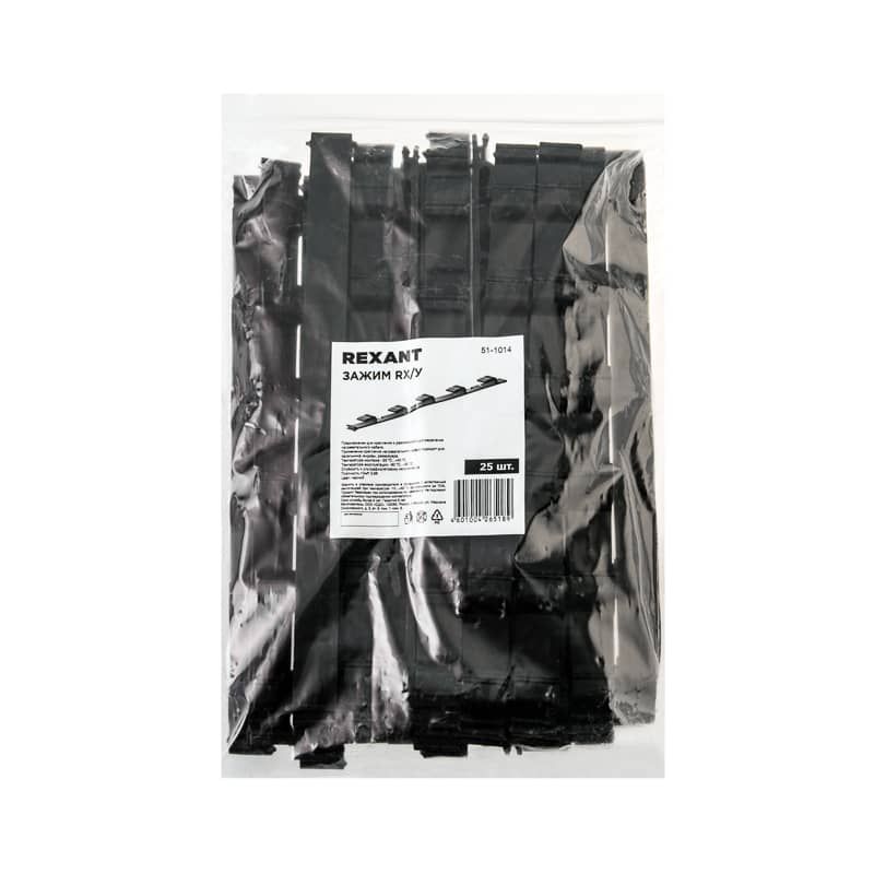 Зажим RX/Y для крепления греющего кабеля на капельник, ендова, резервуар, 25 шт. REXANT 7