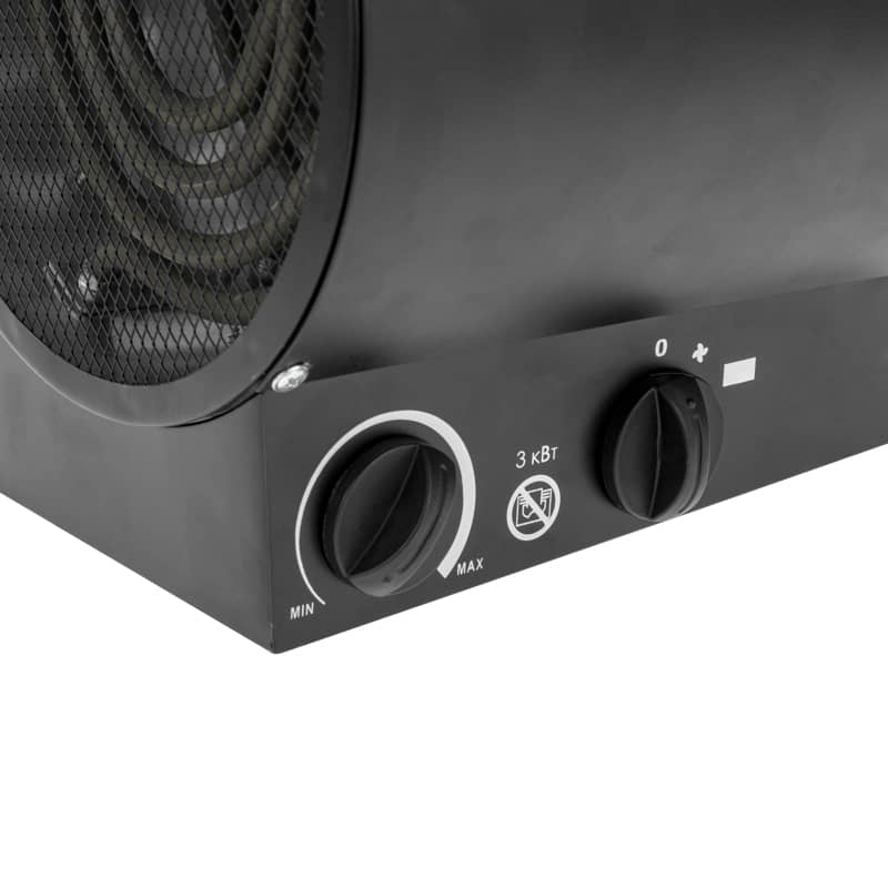 Пушка тепловая электрическая, круглая, прямоугольная подставка, ТЭН, 3кВт REXANT 4