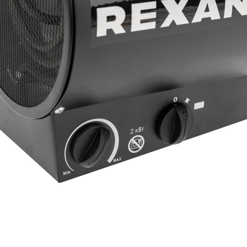 Пушка тепловая электрическая, круглая, прямоугольная подставка, ТЭН, 2кВт REXANT 4