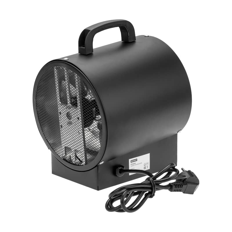 Пушка тепловая электрическая, круглая, прямоугольная подставка, ТЭН, 3кВт REXANT 2