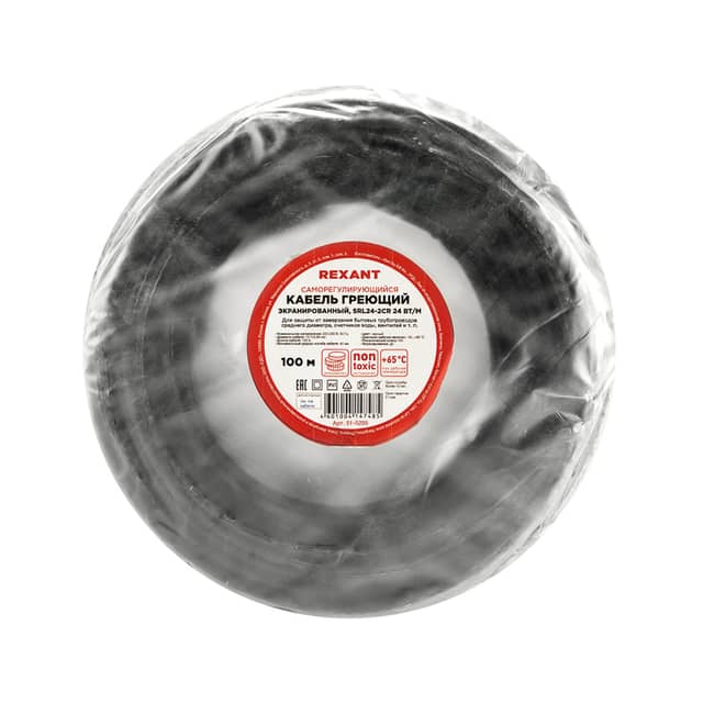 Изображение товара kabel-greyushchiy-nagrevatelnyy-samoreguliruyushchiysya-srl24-2cr-ekranirovannyy-24vtm-0-9mm270m-buhta-100m-rexant 4