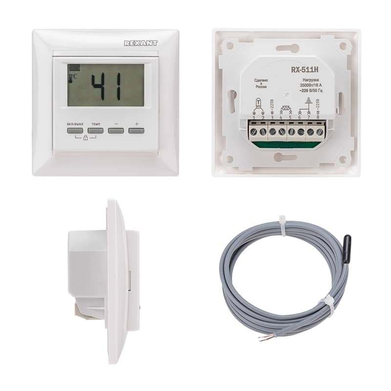 Терморегулятор цифровой RX-511H совместим с Legrand серии Valena, белый REXANT 2