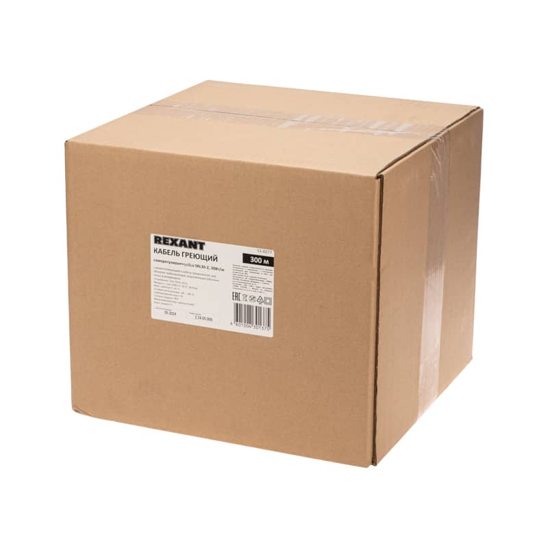 Кабель греющий (нагревательный) саморегулирующийся SRL30-2, неэкранированный, 30Вт/м, 0,9мм2/55м, бухта 300м REXANT 5
