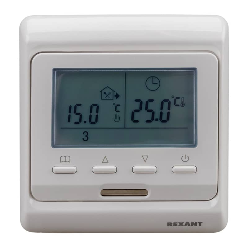 Терморегулятор цифровой R51XT программируемый, белый REXANT 1